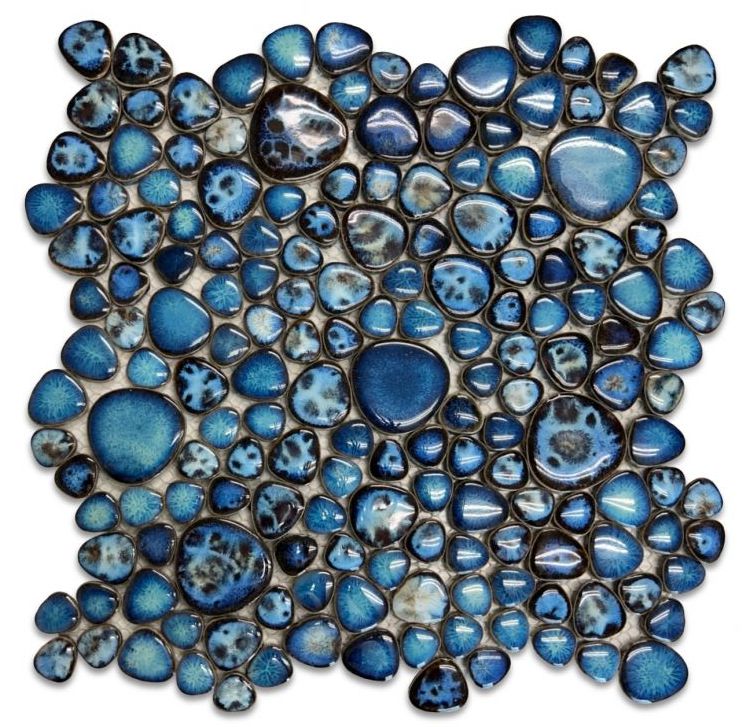 Venus Night Lake Pebble Porcelain Mosaic Tile-Porcelain Mosaic-American Tile Depot