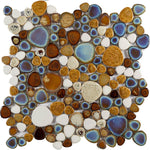 Venus Night Mango Pebble Porcelain Mosaic Tile-Porcelain Mosaic-American Tile Depot