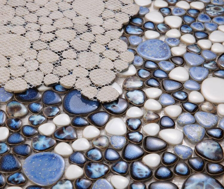 Venus Night Royal Blue Pebble Porcelain Mosaic Tile-Porcelain Mosaic-American Tile Depot