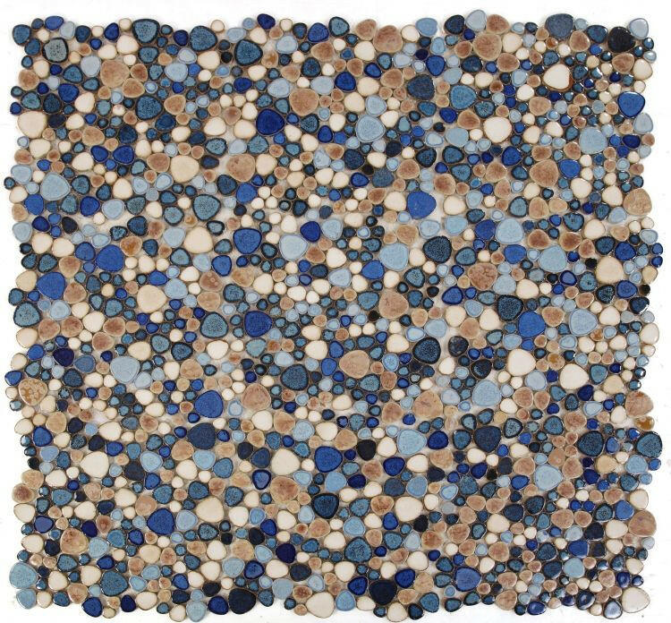 Venus Night Seaside Pebble Porcelain Mosaic Tile-Porcelain Mosaic-American Tile Depot