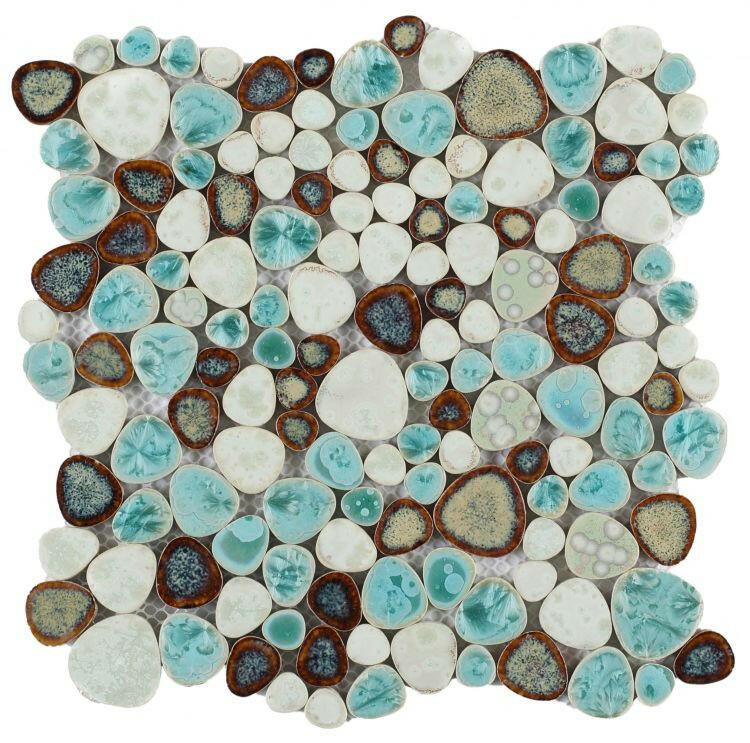 Venus Noon Grass Pebble Porcelain Mosaic Tile-Porcelain Mosaic-American Tile Depot