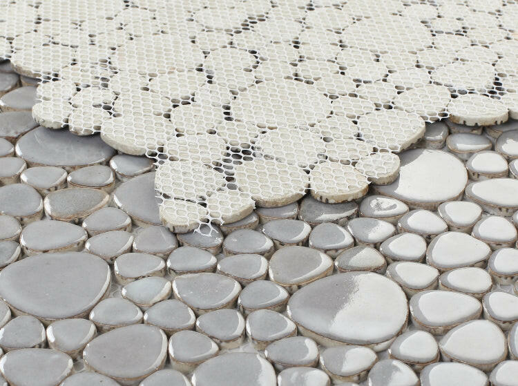 Venus Noon Grey Pebble Porcelain Mosaic Tile-Porcelain Mosaic-American Tile Depot