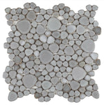 Venus Noon Grey Pebble Porcelain Mosaic Tile-Porcelain Mosaic-American Tile Depot