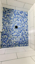 Venus Noon Sapphire Pebble Porcelain Mosaic Tile-Porcelain Mosaic-American Tile Depot