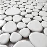 Venus Noon Fancy White Pebble Porcelain Mosaic Tile