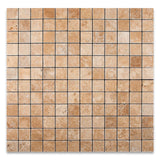 2 X 2 Walnut Travertine Tumbled Mosaic Tile