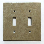 Walnut Travertine Double Toggle Switch Wall Plate / Switch Plate / Cover - Honed-Travertine Wall/Switch Plate-American Tile Depot