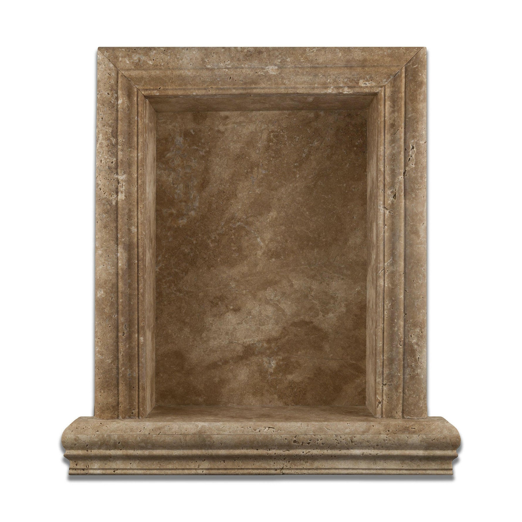 Walnut Travertine Hand-Made Custom Shampoo Niche / Shelf - LARGE - Honed-Accessories-American Tile Depot