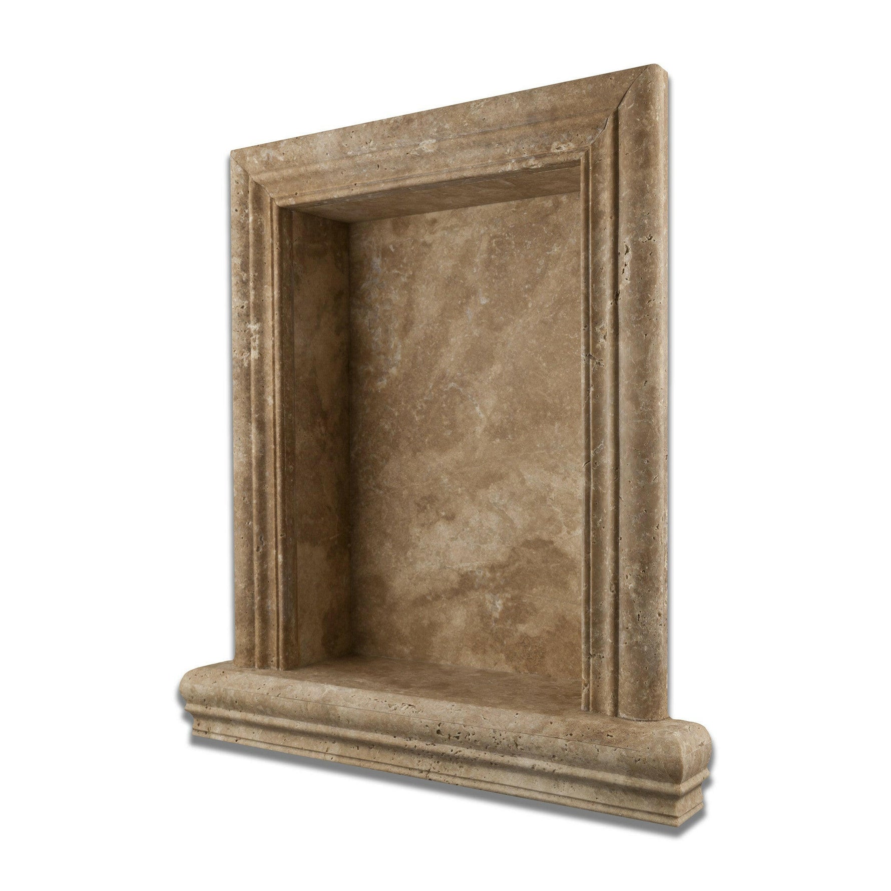 Walnut Travertine Hand-Made Custom Shampoo Niche / Shelf - LARGE - Honed-Accessories-American Tile Depot