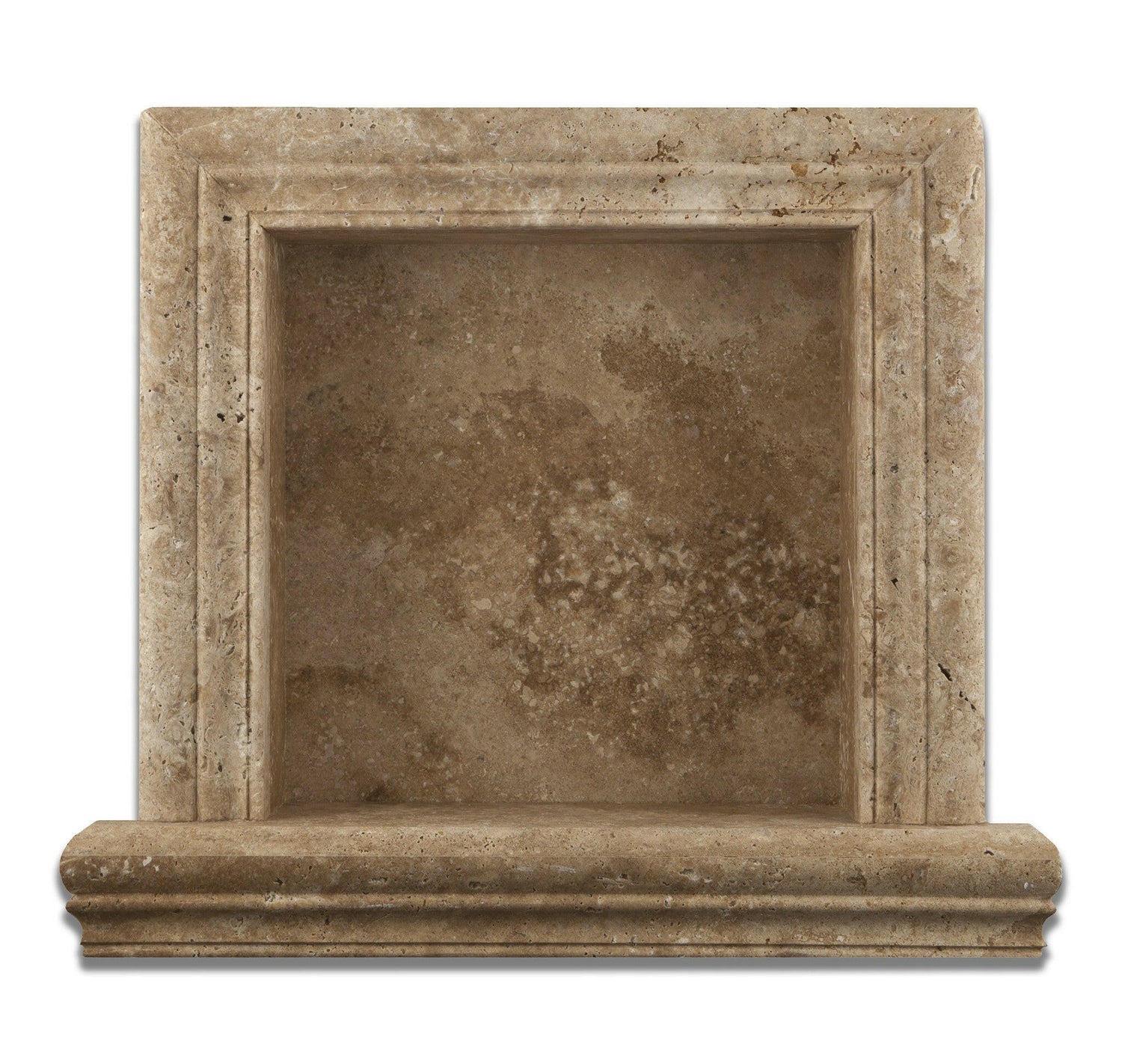 Walnut Travertine Hand-Made Custom Shampoo Niche / Shelf - SMALL - Honed-Accessories-American Tile Depot