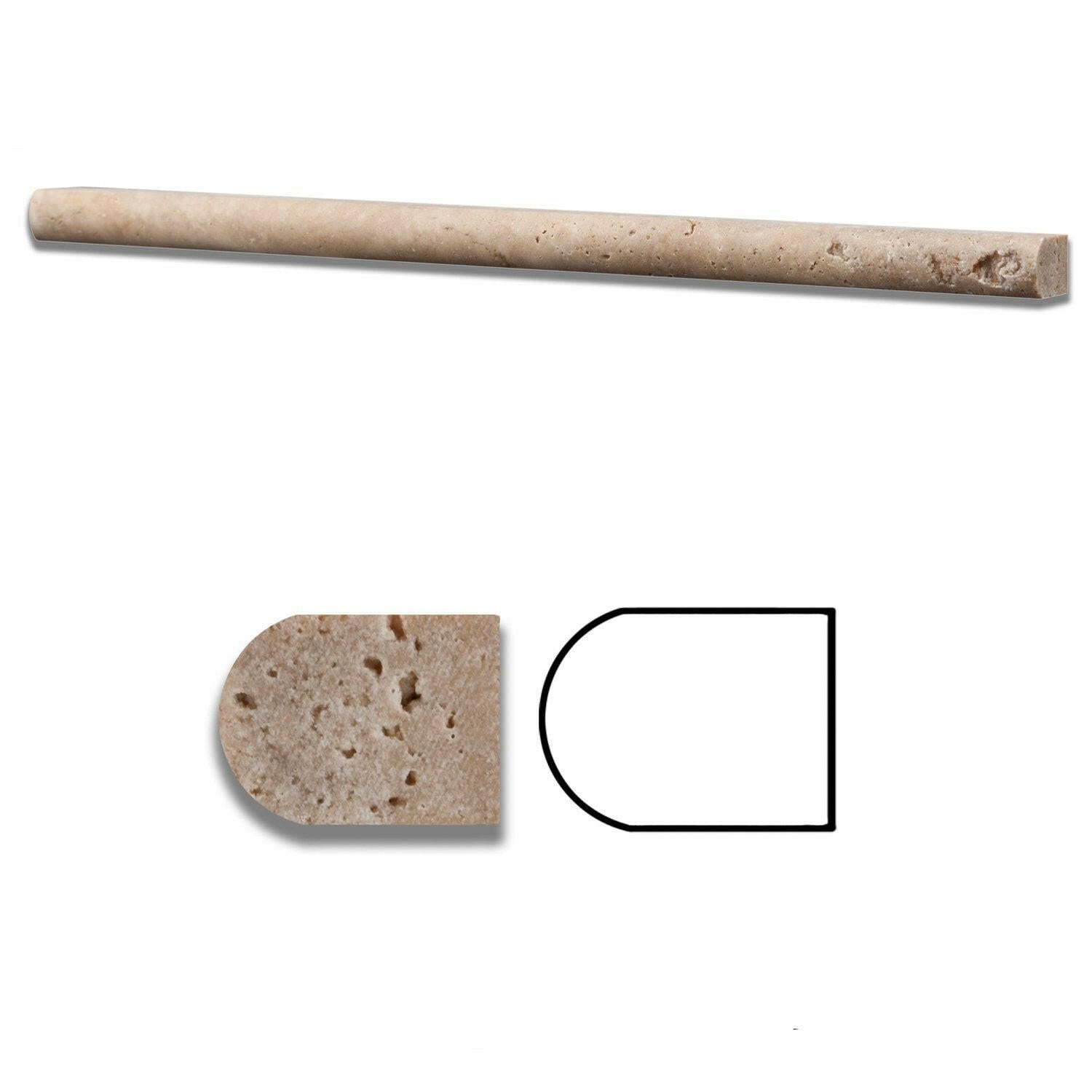 Walnut Travertine Honed 1/2 X 12 Pencil Liner-Travertine Molding/Trim-American Tile Depot