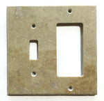 Walnut Travertine Toggle Rocker Switch Wall Plate / Switch Plate / Cover - Honed-Travertine Wall/Switch Plate-American Tile Depot