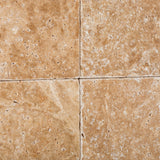 6 X 6 Walnut Travertine Tumbled Field Tile