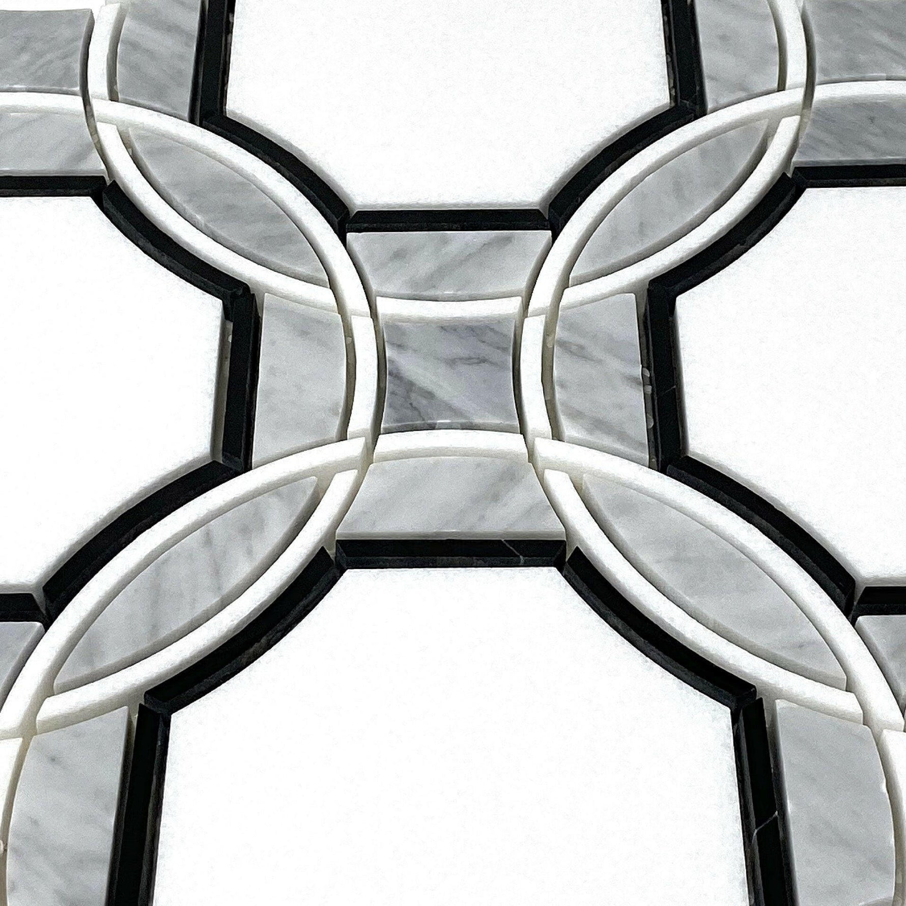 Waterjet Large Octagon Marble Polished Mosaic Tile-Marble Mosaic-American Tile Depot