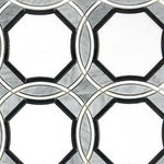 Waterjet Large Octagon Marble Polished Mosaic Tile-Marble Mosaic-American Tile Depot