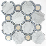 Waterjet Round Marble Polished Mosaic Tile-Marble Mosaic-American Tile Depot