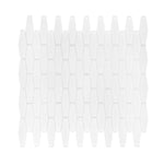 White Elongated Hexagon Glass Mosaic Tile-Glass Mosaic-American Tile Depot