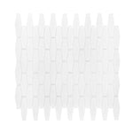 White Elongated Hexagon Glass Mosaic Tile-Glass Mosaic-American Tile Depot