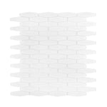 White Elongated Hexagon Glass Mosaic Tile-Glass Mosaic-American Tile Depot