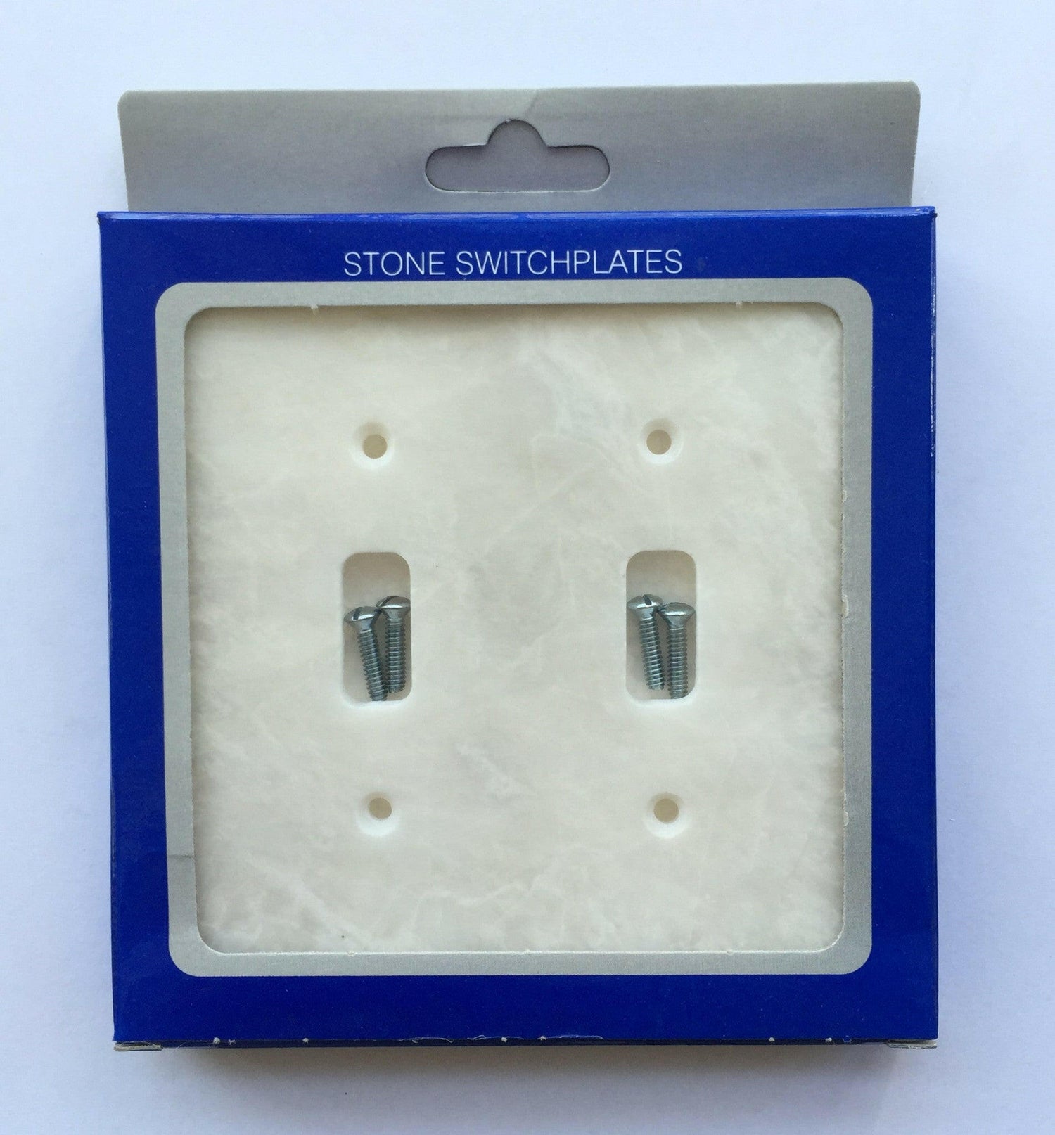 White Marble (Meram Blanc) Double Toggle Switch Wall Plate / Switch Plate / Cover - Honed-Marble Wall/Switch Plate-American Tile Depot