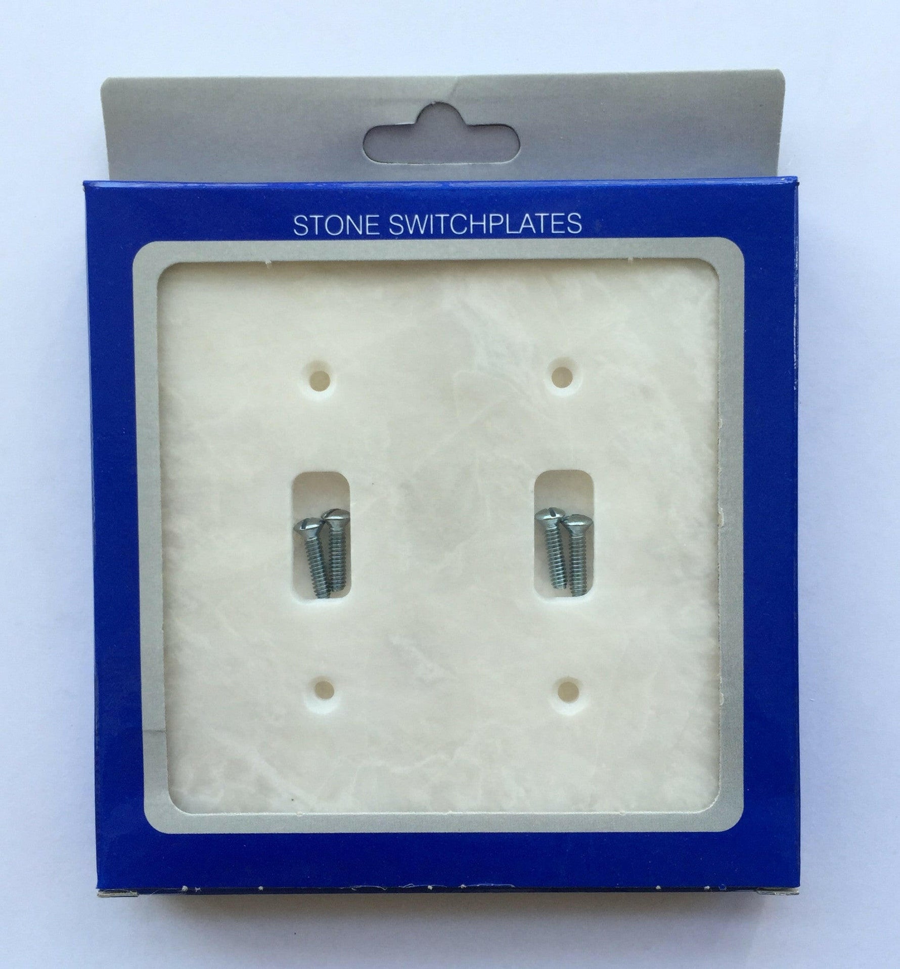 White Marble (Meram Blanc) Double Toggle Switch Wall Plate / Switch Plate / Cover - Polished-Marble Wall/Switch Plate-American Tile Depot