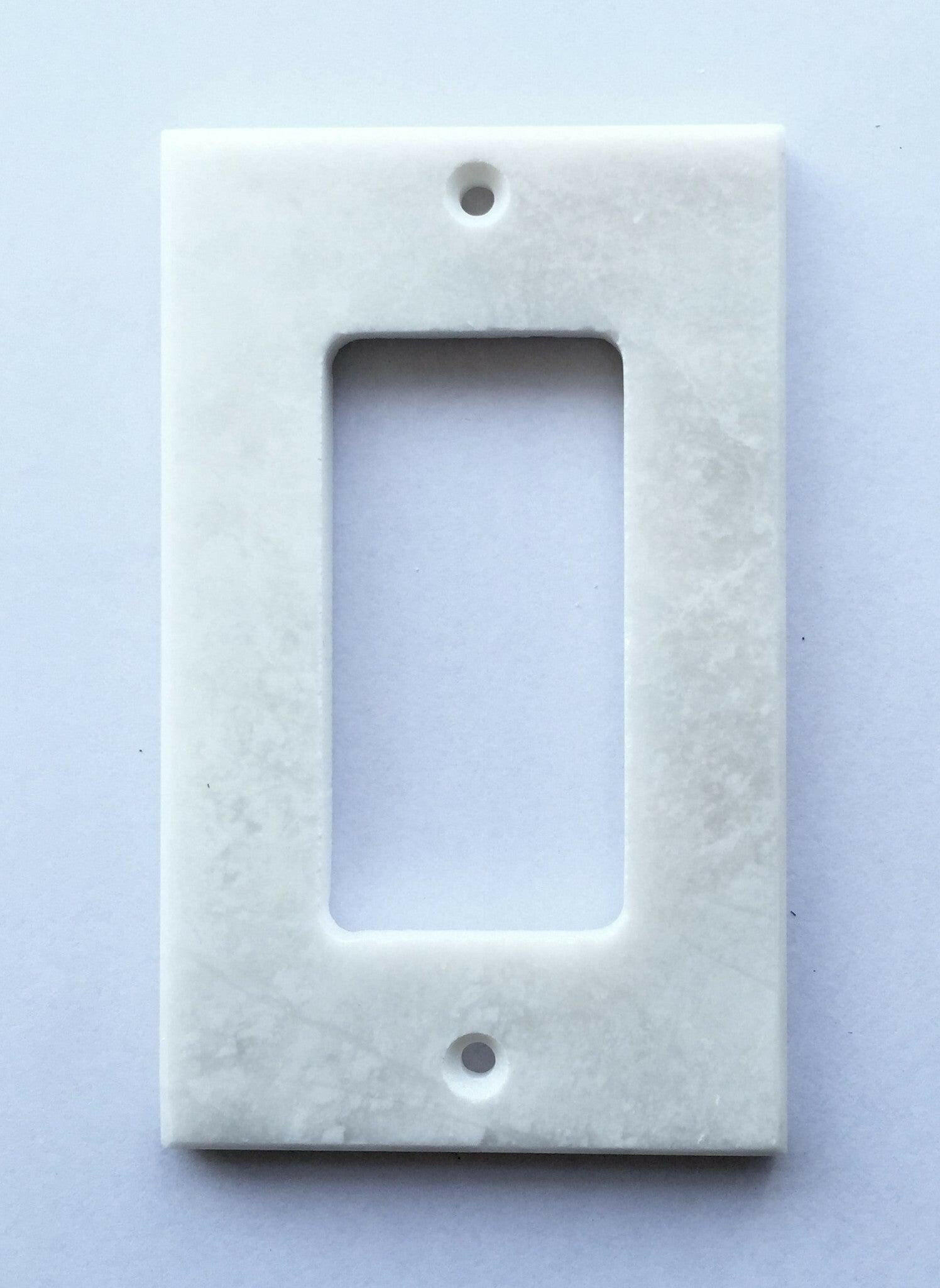 White Marble (Meram Blanc) Single Rocker Switch Wall Plate / Switch Plate / Cover - Honed-Marble Wall/Switch Plate-American Tile Depot