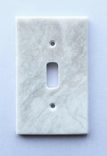 White Marble (Meram Blanc) Single Toggle Switch Wall Plate / Switch Plate / Cover - Polished-Marble Wall/Switch Plate-American Tile Depot