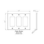 White Marble (Meram Blanc) Triple Rocker Switch Wall Plate / Switch Plate / Cover - Honed-Marble Wall/Switch Plate-American Tile Depot