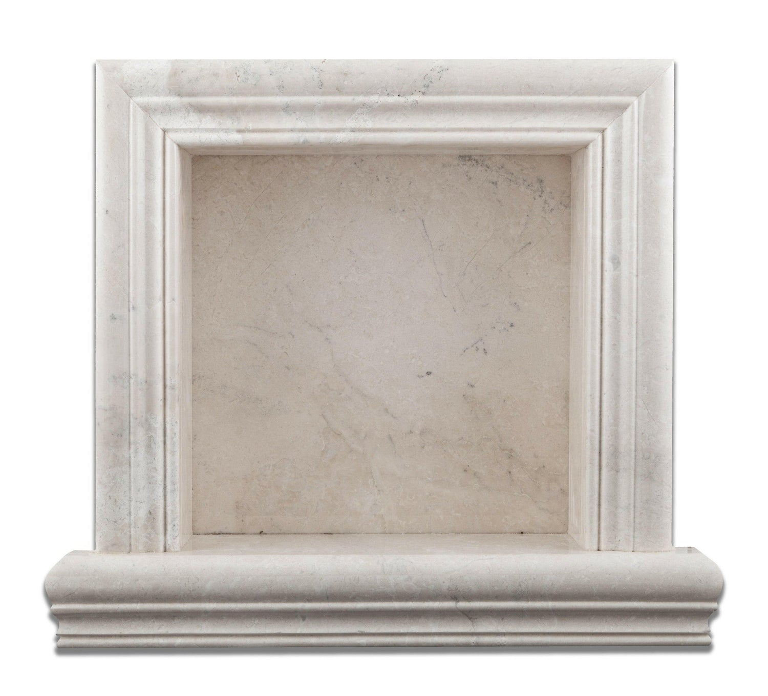 White Pearl Marble Hand-Made Custom Shampoo Niche / Shelf - SMALL - Polished-Accessories-American Tile Depot