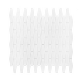 White Elongated Hexagon Glass Mosaic Tile-Glass Mosaic-American Tile Depot