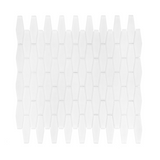 White Elongated Hexagon Glass Mosaic Tile