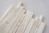 Premium White Onyx VEIN-CUT Polished Random Strip Mosaic Tile