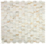 Zeta Calacatta Gold Polished Elongated Hexagon Marble Mosaic Tile-Marble Mosaic-American Tile Depot