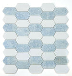 Zeta Crystal Ocean Polished Elongated Hexagon Marble Mosaic Tile-Marble Mosaic-American Tile Depot