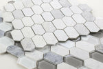 Zeta Grey Elongated Hexagon Mosaic Wall Tile-Mixed Mosaic-American Tile Depot