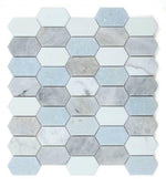 Zeta Livid Polished Elongated Hexagon Marble Mosaic Tile-Marble Mosaic-American Tile Depot