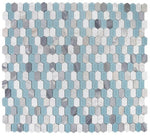 Zeta Sky Polished Elongated Hexagon Mosaic Wall Tile-Mixed Mosaic-American Tile Depot