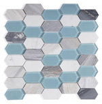 Zeta Sky Polished Elongated Hexagon Mosaic Wall Tile-Mixed Mosaic-American Tile Depot