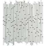 Thassos White Marble Honed ( Single-Color Thassos ) Bamboo Sticks Mosaic