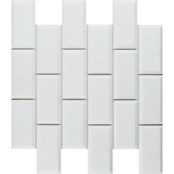 2 X 4 Thassos White Marble Honed & Beveled Brick Mosaic Tile