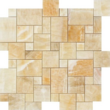 Honey Onyx Polished Mini Versailles Mosaic Tile