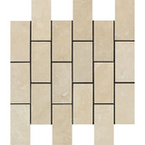 2 X 4 Ivory Travertine Honed Brick Mosaic