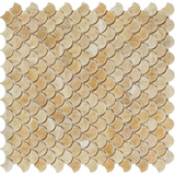 Honey Onyx Polished Fan Mosaic Tile