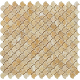 Honey Onyx Polished Fan Mosaic Tile