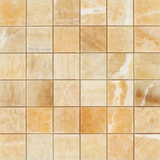 2 X 2 Honey Onyx Polished Mosaic Tile