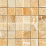 2 X 2 Honey Onyx Polished Mosaic Tile