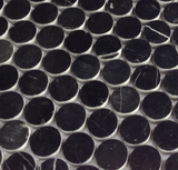 1" Black Marquina Marble Polished Penny Round Mosaic Tile