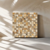 1 X 1 Mixed Travertine HI-LOW Split-Faced Mosaic Tile