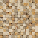 1 X 1 Mixed Travertine HI-LOW Split-Faced Mosaic Tile