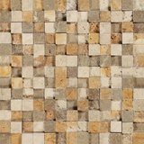 1 X 1 Mixed Travertine HI-LOW Split-Faced Mosaic Tile